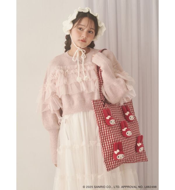 merry jenny「ギンガムもこもこマイメロトート」|トートバッグ|