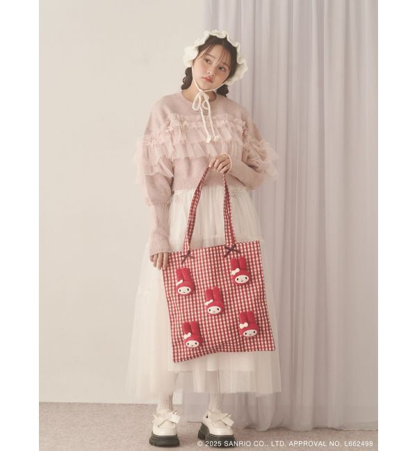 merry jenny「ギンガムもこもこマイメロトート」|トートバッグ|