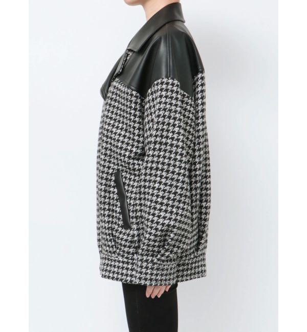 GYDA「ツイード異素材ライダースジャケット【SETUP着用可】」|ライダースジャケット|