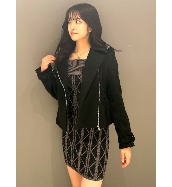 GYDA「ペプラムライダースコート」|ライダースジャケット|