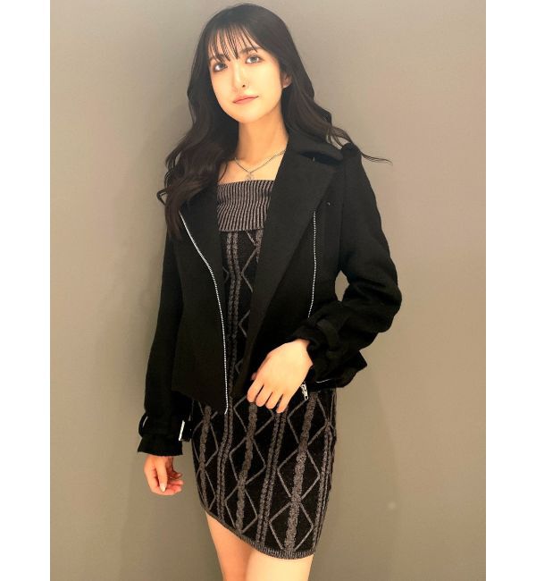 GYDA「ペプラムライダースコート」|ライダースジャケット|