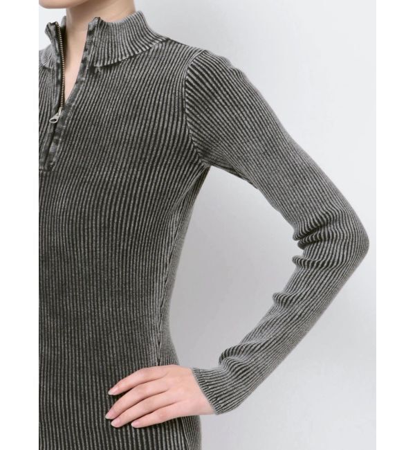GYDA「ブリーチハーフZIP long sleeveニットワンピース」|ワンピース|