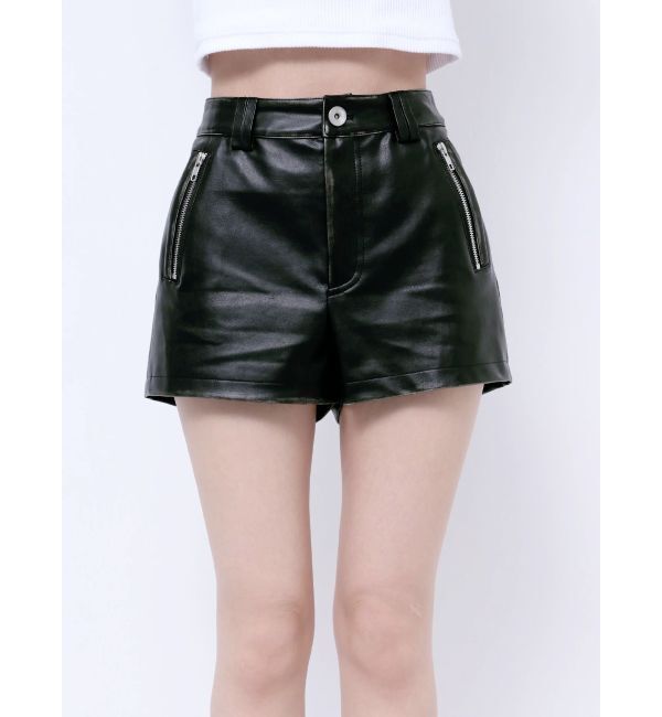 GYDA「vintage processingフェイクレザーショートパンツ」|その他|