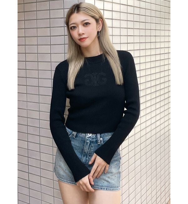 GYDA「SymmetryGYDA embroideryニットトップス」|ニット・セーター|