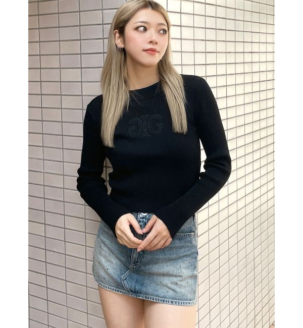 GYDA「SymmetryGYDA embroideryニットトップス」|ニット・セーター|