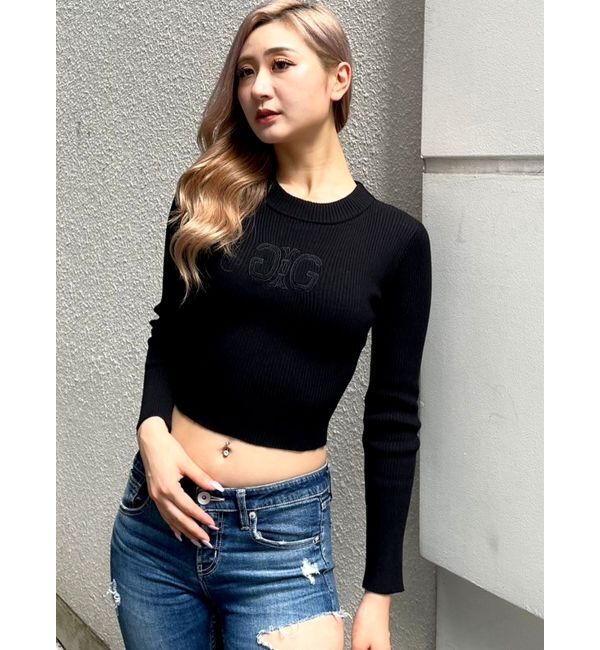 GYDA「SymmetryGYDA embroideryニットトップス」|ニット・セーター|