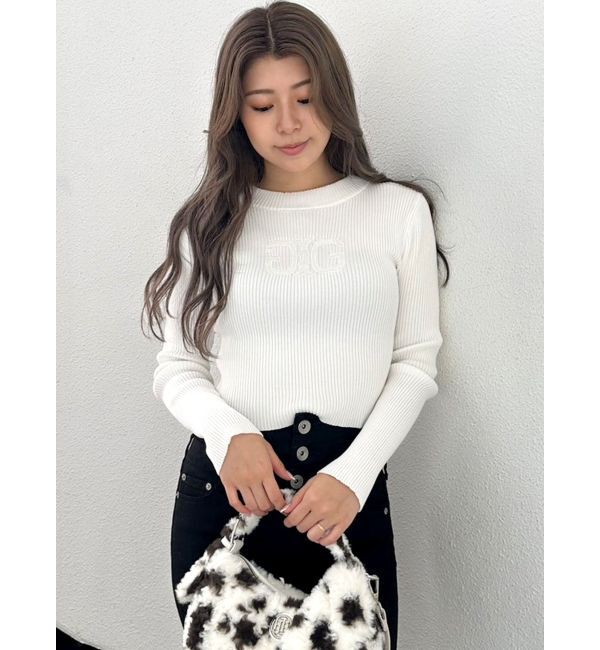 GYDA「SymmetryGYDA embroideryニットトップス」|ニット・セーター|