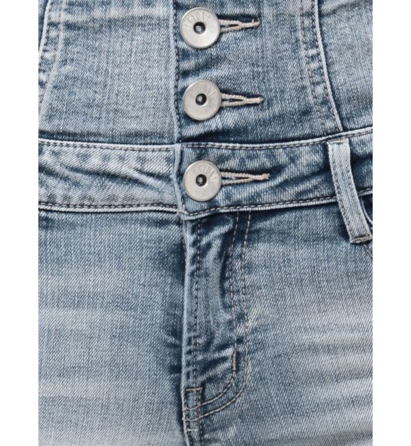 GYDA「ハイウエストバッククロスダメージスキニーデニムパンツ」|デニム|