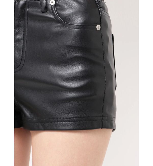 GYDA「ハイウエストフェイクレザーショートパンツ」|その他|