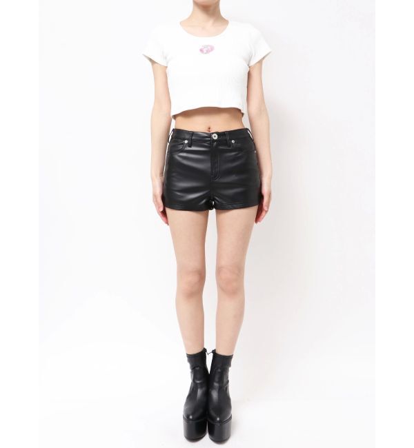 GYDA「ハイウエストフェイクレザーショートパンツ」|その他|
