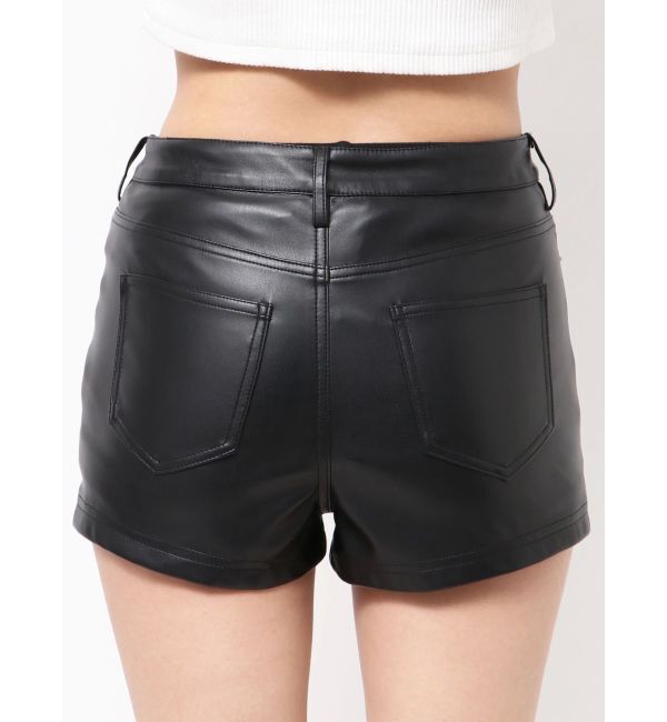 GYDA「ハイウエストフェイクレザーショートパンツ」|その他|