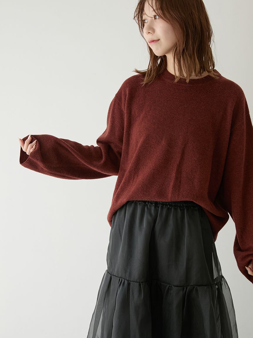 emmi atelier「【セットアップ対応】ラムウールオーバーニットトップス」|ニット・セーター|