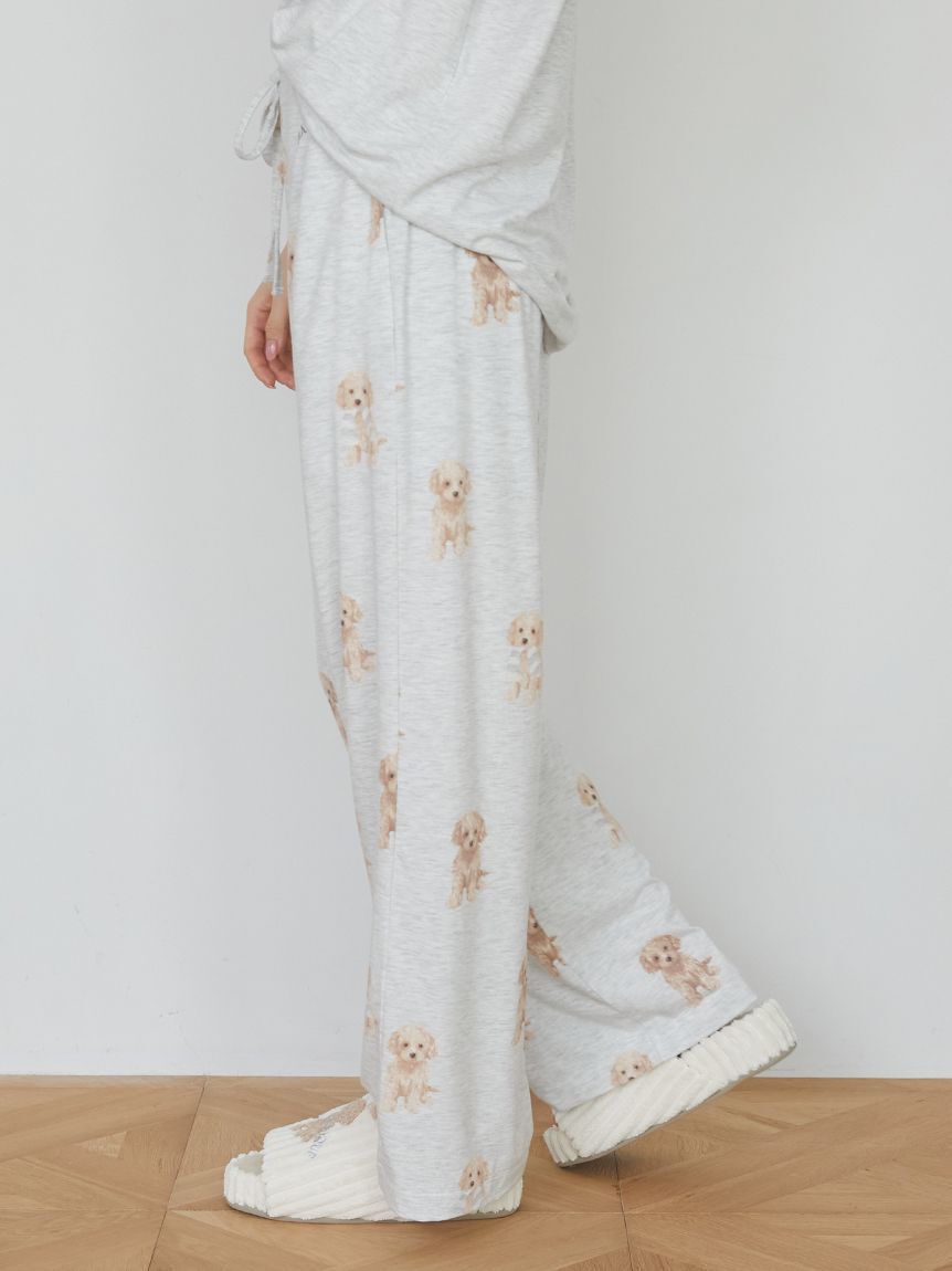 gelato pique「【ラッピング済み】トイプードルワンポイントTシャツ＆ロングパンツSET」|ルームウェア|