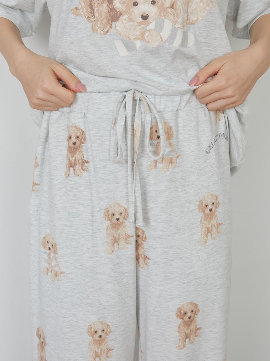 gelato pique「【ラッピング済み】トイプードルワンポイントTシャツ＆ロングパンツSET」|ルームウェア|