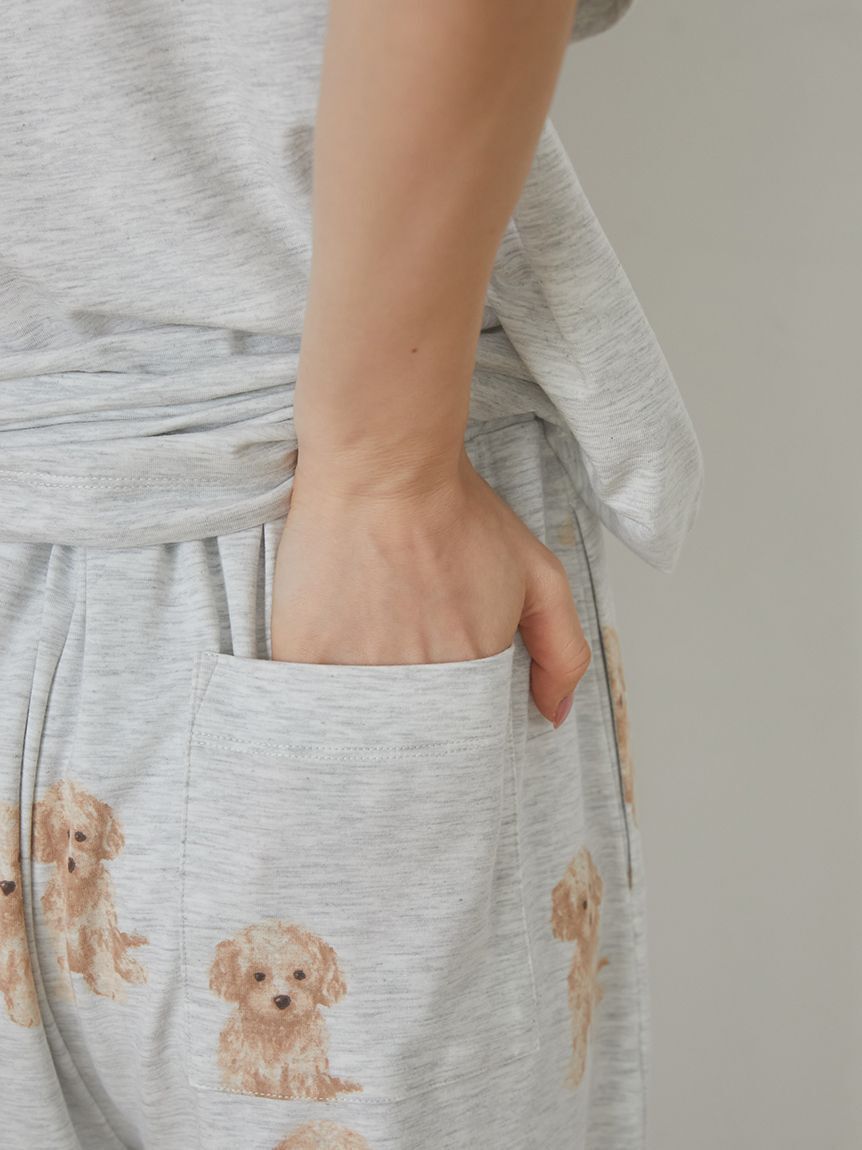 gelato pique「【ラッピング済み】トイプードルワンポイントTシャツ＆ロングパンツSET」|ルームウェア|