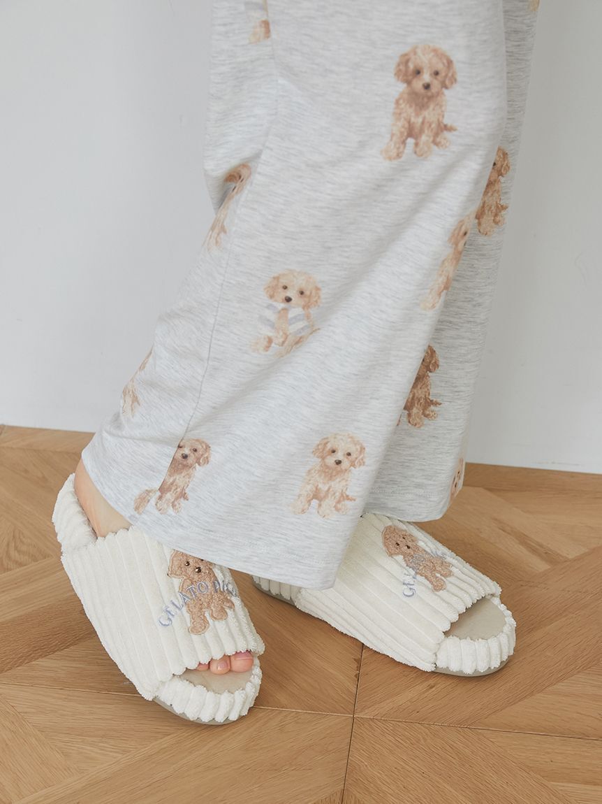 gelato pique「【ラッピング済み】トイプードルワンポイントTシャツ＆ロングパンツSET」|ルームウェア|