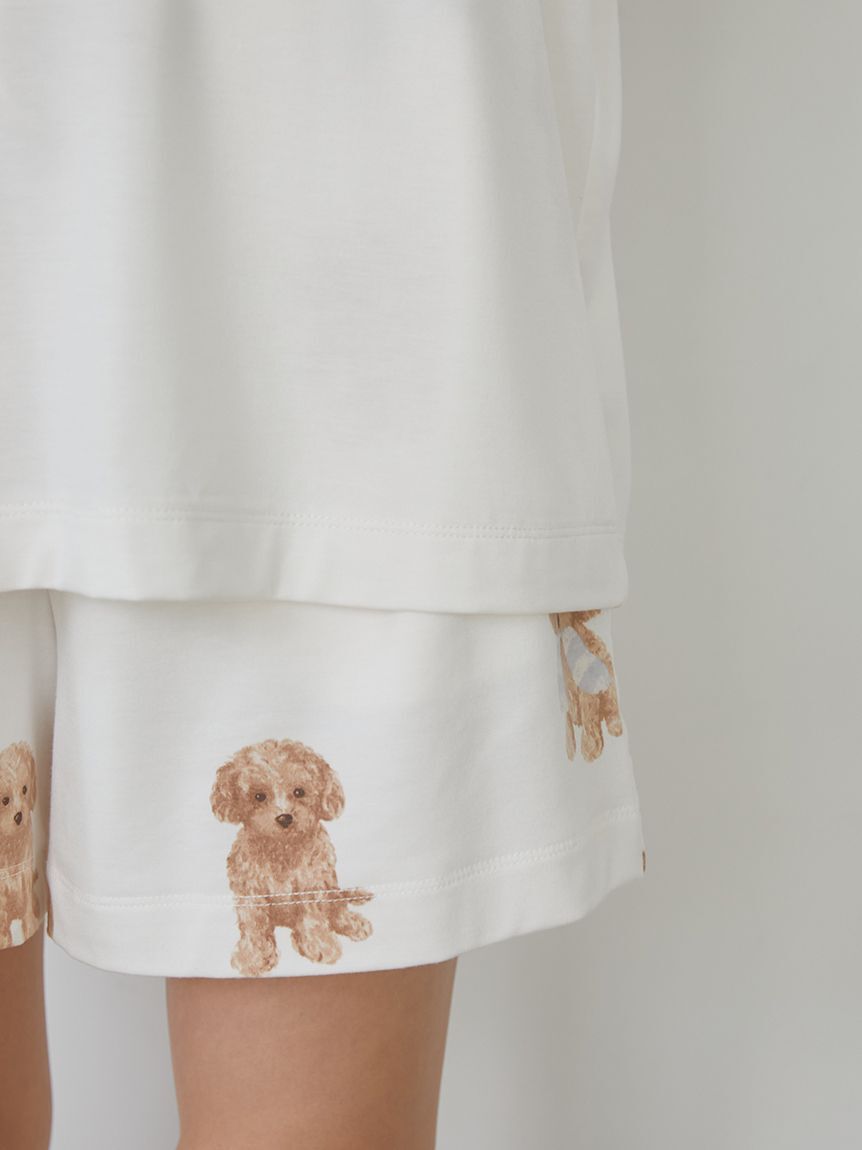 gelato pique「【ラッピング済み】トイプードルワンポイントTシャツ＆ロングパンツSET」|ルームウェア|