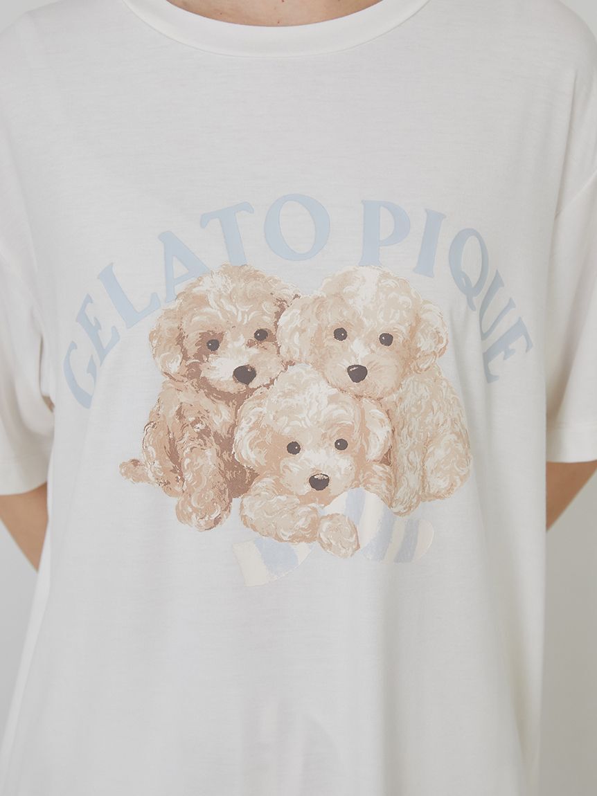 gelato pique「【ラッピング済み】トイプードルワンポイントTシャツ＆ロングパンツSET」|ルームウェア|