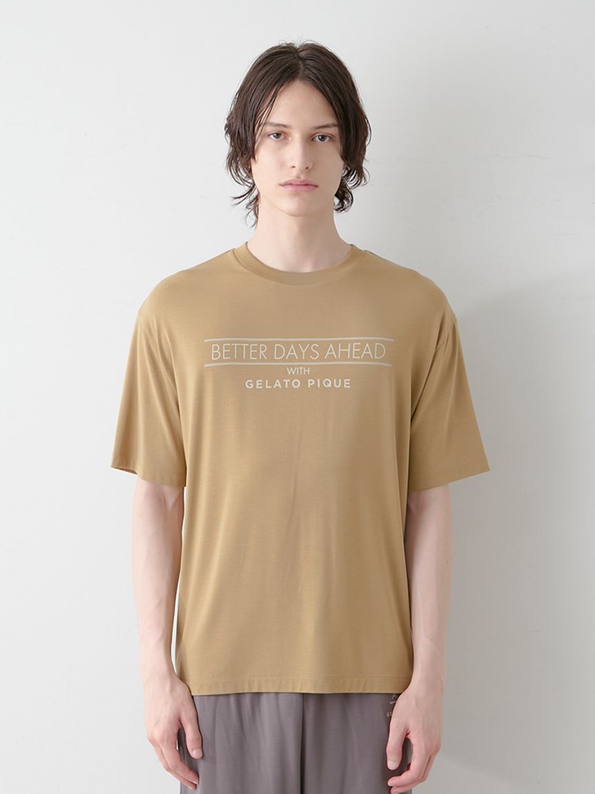 GELATO PIQUE HOMME「【HOMME】【接触冷感】クールレーヨンロゴTシャツ＆ハーフパンツセット」|ルームウェア|