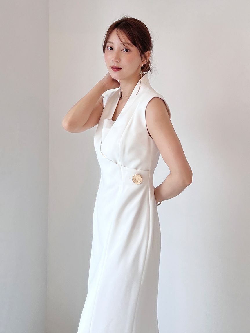 SNIDEL「レイヤードライクジレワンピース」|ワンピース|WHT