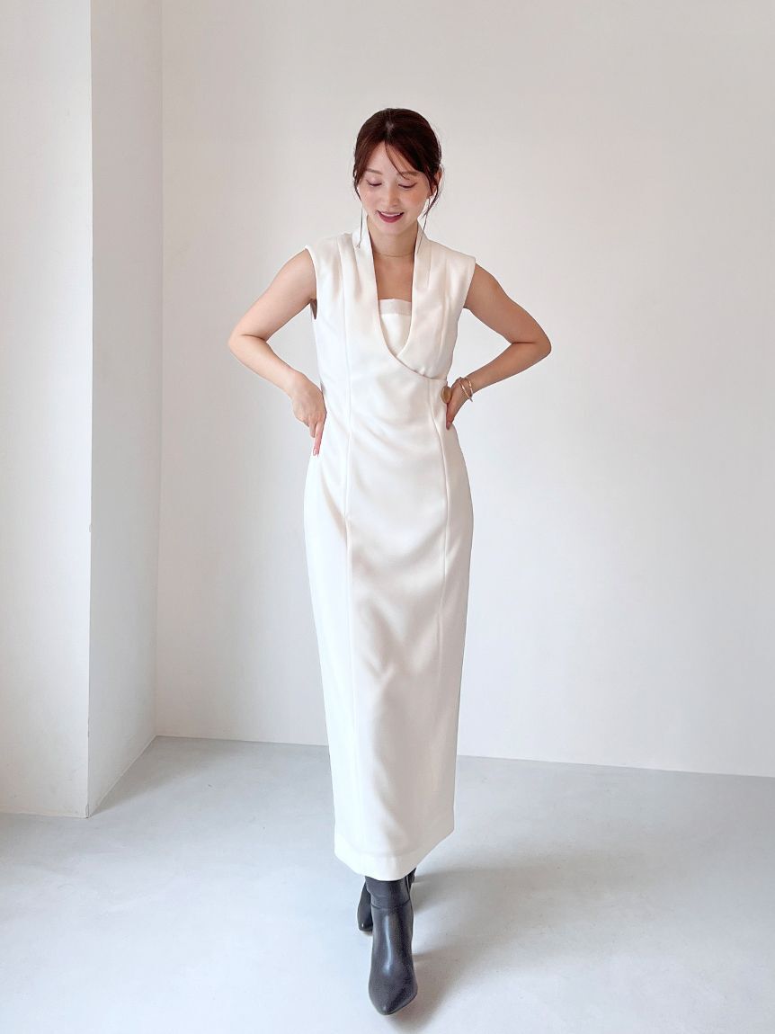 SNIDEL「レイヤードライクジレワンピース」|ワンピース|