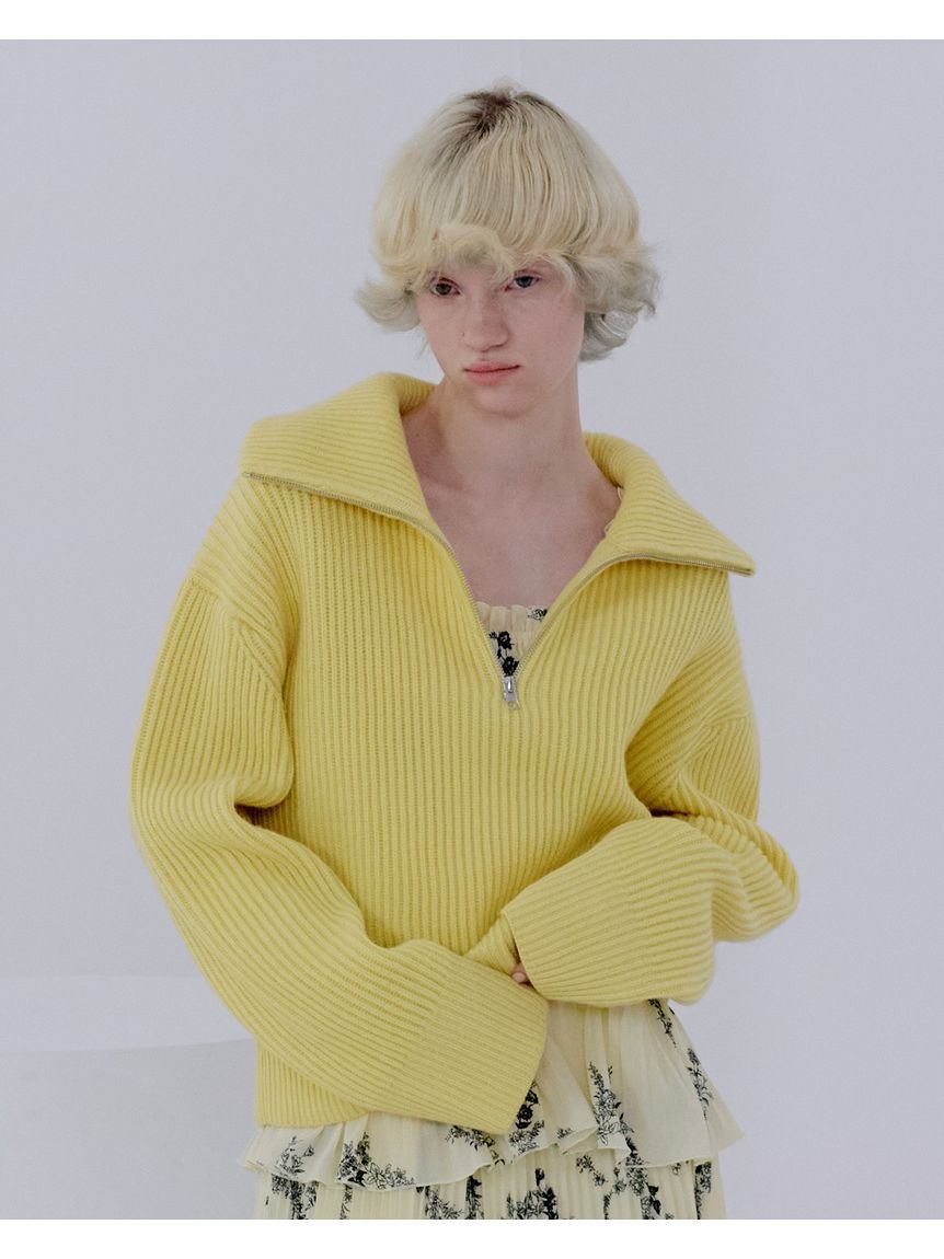 SNIDEL「ウールハーフジップニットプルオーバー」|ニット・セーター|YEL