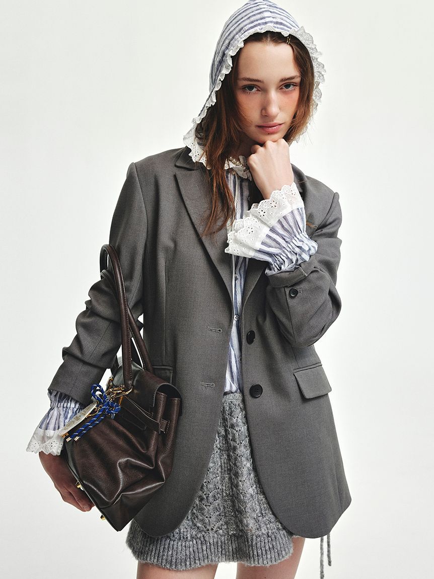 LILY BROWN「フーディーコットンレースブラウス」|シャツ・ブラウス|