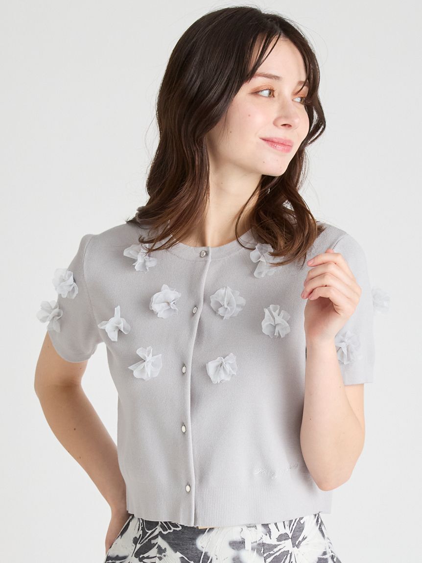 CELFORD「【CELFORD&times;P.J. REDOUTEコラボ】 モチーフカーディガン」|カーディガン|GRY