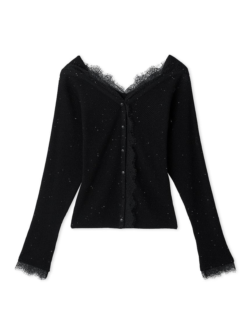 CELFORD「レーストリムニットプルオーバー」|ニット・セーター|BLK