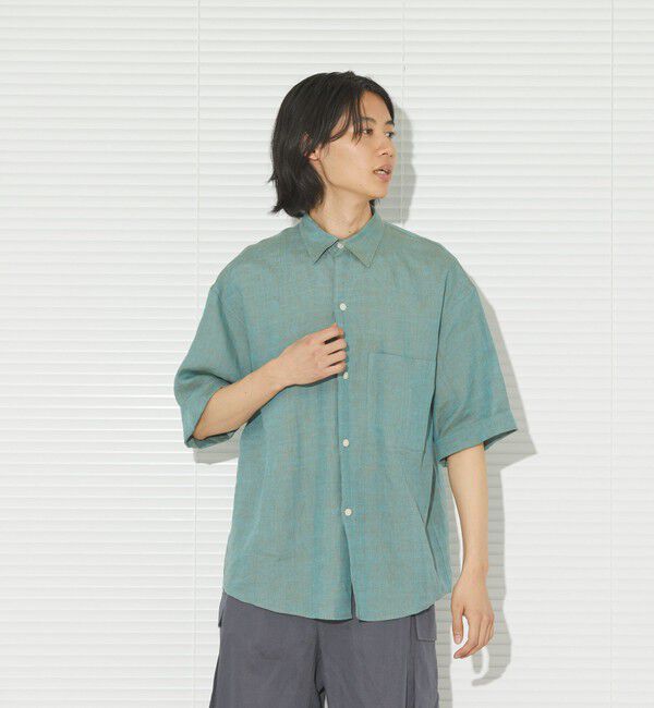 MACKINTOSH PHILOSOPHY「【GREY LABEL】リネンシャンブレーレギュラーカラー半袖シャツ」|シャツ・ブラウス|