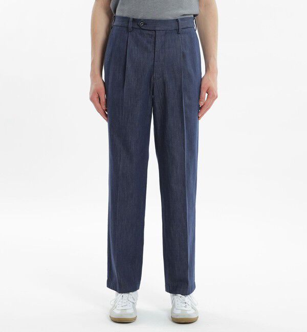 MACKINTOSH PHILOSOPHY「テクノツイル/デニム ワンタック エラスティックパンツ」|デニム|