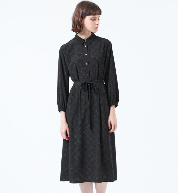 MACKINTOSH PHILOSOPHY「レタリングジオメトリープリントワンピース」|ワンピース|ブラック