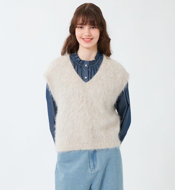 MACKINTOSH PHILOSOPHY「アルパカシャギーニットベスト」|ニット・セーター|オフホワイト