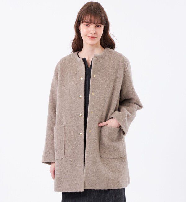 MACKINTOSH PHILOSOPHY「【WEB&一部店舗限定】ウールパイルノーカラーコート」|その他|ベージュ