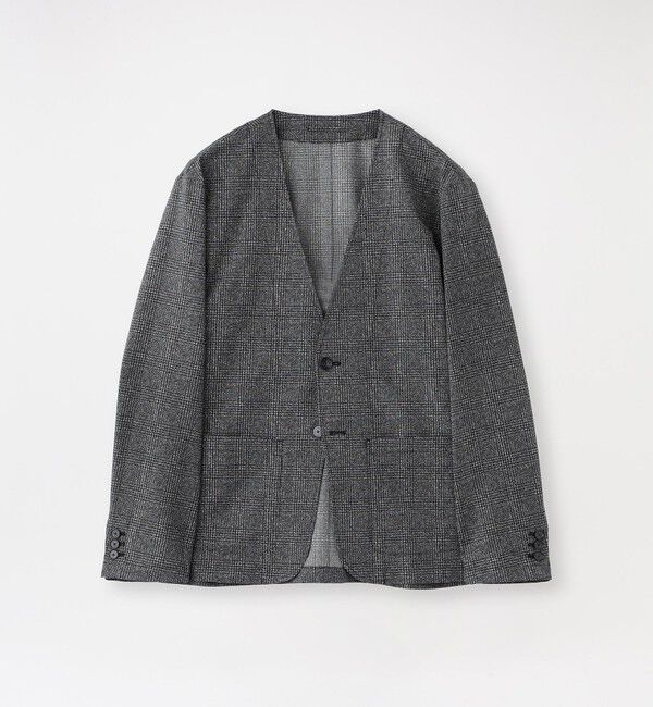  「COOLDOTS カーディガンジャケット」|ノーカラージャケット|グレー