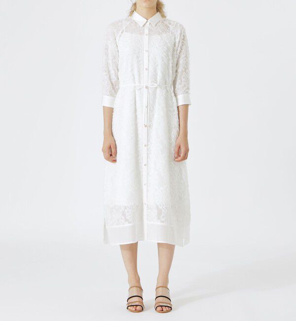  「カットジャカードシアーワンピース」|ワンピース|