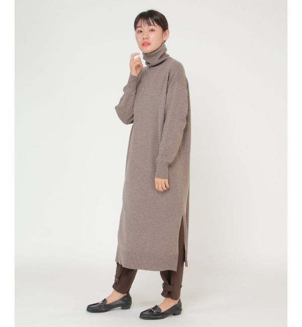 IKKA LOUNGE「ニットスリットワンピース」|その他|ブラウン