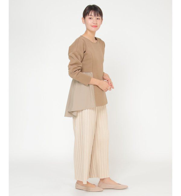 IKKA LOUNGE「ダンボールペプラムプルオーバー」|チュニック|