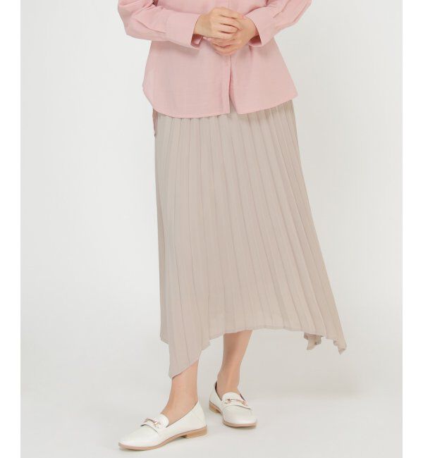 ikka「イレヘムプリーツスカート」|スカート|ベージュ