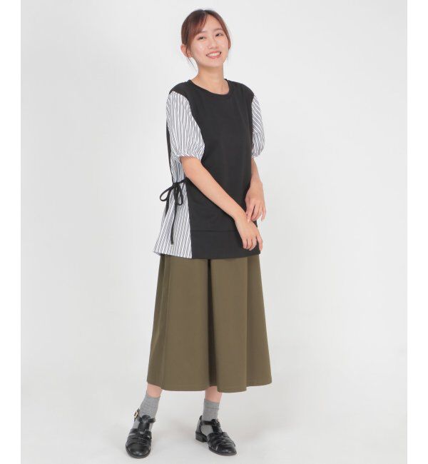 ikka「半袖カット切り替えプルオーバー」|その他|