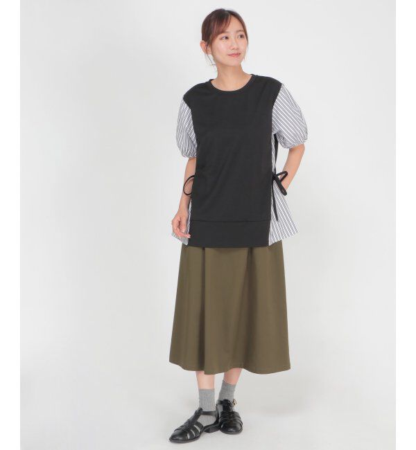 ikka「半袖カット切り替えプルオーバー」|その他|