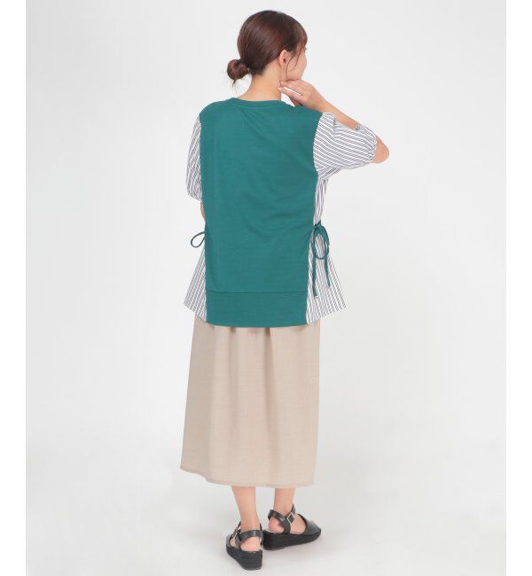 ikka「半袖カット切り替えプルオーバー」|その他|