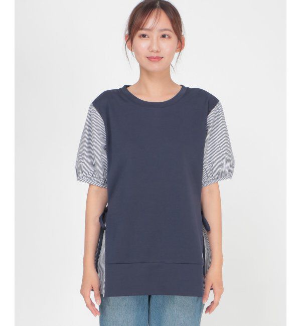 ikka「半袖カット切り替えプルオーバー」|その他|