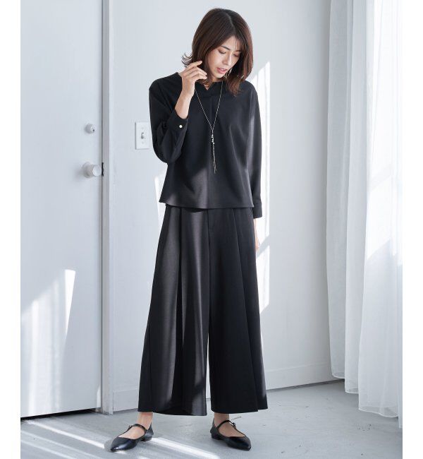 IKKA LOUNGE「ストレッチ長袖フレアセットアップ」|ワンピース|