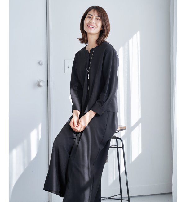 IKKA LOUNGE「ストレッチ長袖フレアセットアップ」|ワンピース|