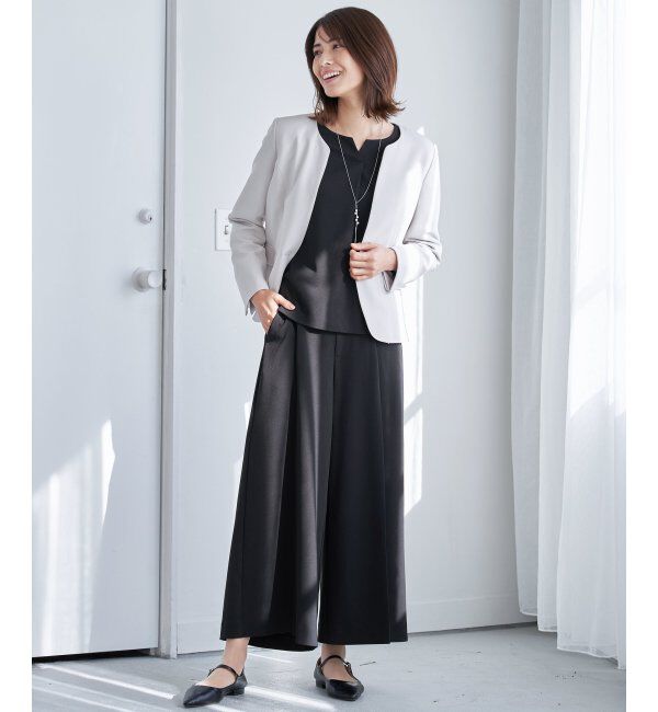 IKKA LOUNGE「ストレッチ長袖フレアセットアップ」|ワンピース|