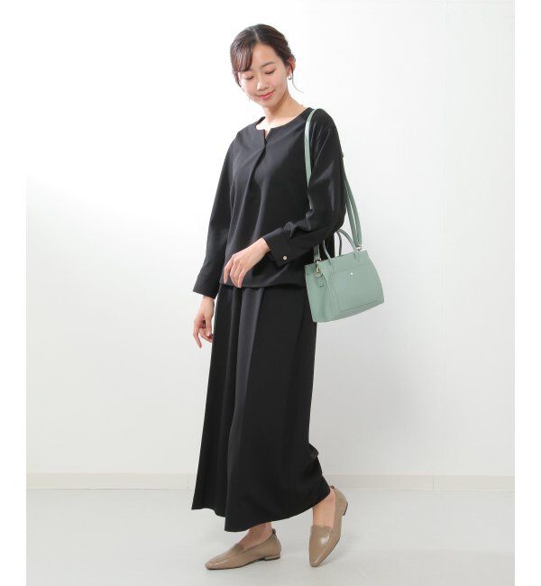 IKKA LOUNGE「ストレッチ長袖フレアセットアップ」|ワンピース|