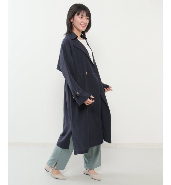ikka「花粉リリースゆるトレンチ」|トレンチコート|