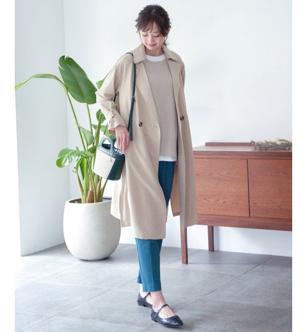 ikka「花粉リリースゆるトレンチ」|トレンチコート|