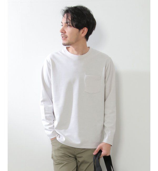 ikka「ライトダンボールWフェイスロンT」|Tシャツ・カットソー|